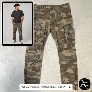 Wrangler Mens Regular Taper Camo Cargo Pants Grn/Brown Woodland Camouflage 38x31